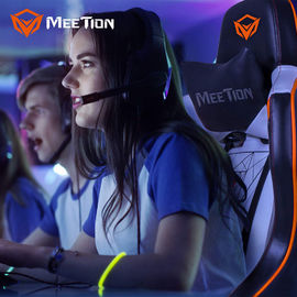 MeeTion CHR15 Leather Fabric Modern Revolving Recliner Racing Ergonomic White Computer Chair For Computers With Wheel