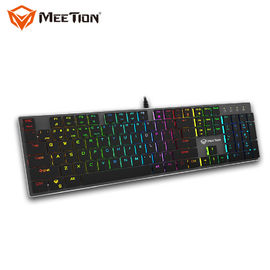MEETION MK80 Produsen Teknologi Terbaru Tipis Usb Led Light Backlight Rgb Keyboard Logam Untuk Gamer Keyboard